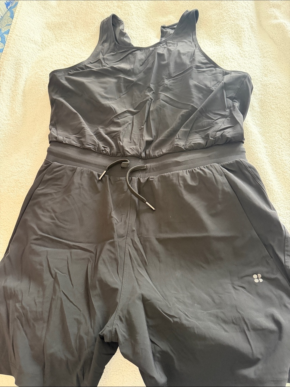Sweaty Betty Black Women's Sleeveless romper with Drawstring Waist